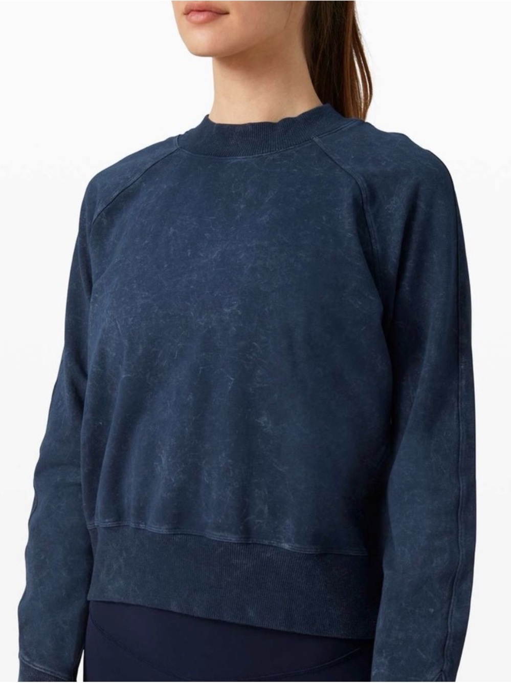 Lululemon Women’s Ready to Roll Crew in Marbled Navy Blue